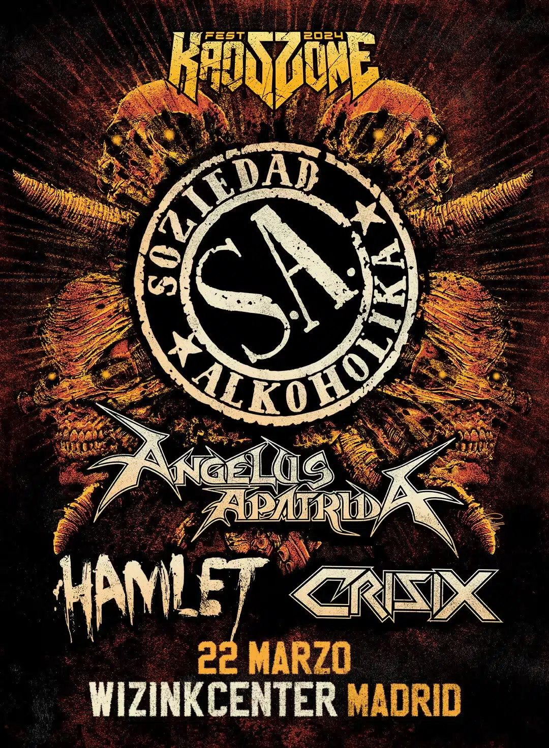 Kaos Zone Fest 2024 con Hamlet, SA, Angelus Apatrida y Crisix: entradas y detalles 6 kaoszone cartel m jpg