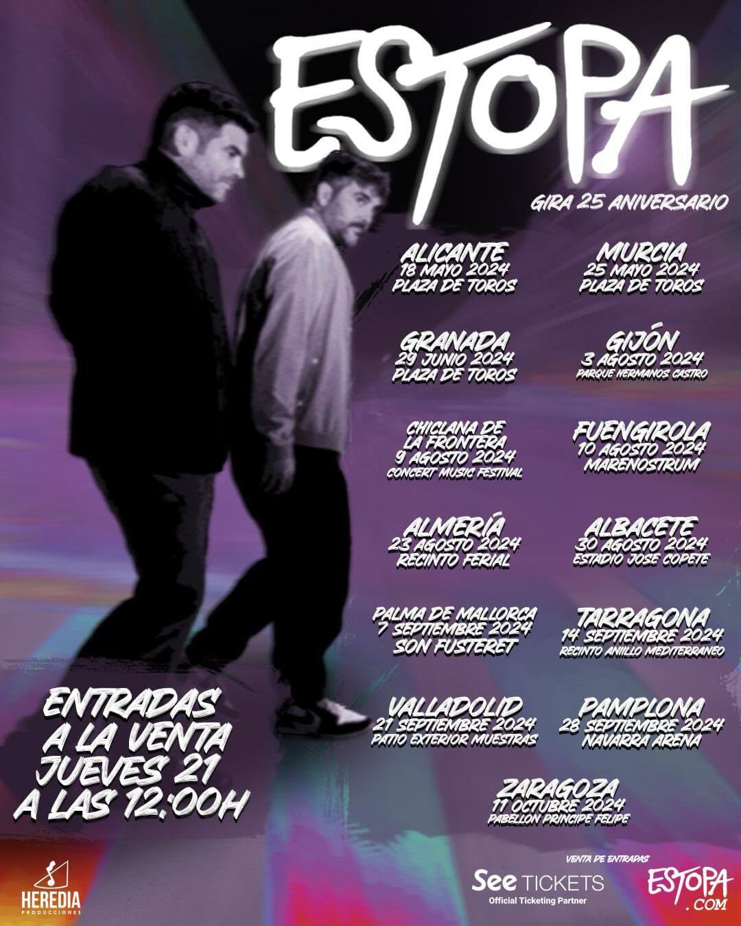 Conciertos de Estopa en Alicante, Granada, Murcia y más ciudades en 2024: entradas y detalles 6 GBtOgKgW4AA KL