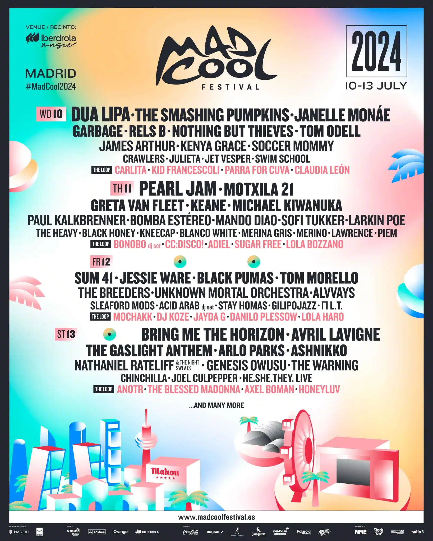 Mad Cool 2024: cartel por días con Dua Lipa, Pearl Jam o Bring Me The Horizon, entradas y detalles 6 MC24 POSTER 11D scaled