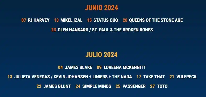 Noches del Botánico 2024 con Toto, Queens of the Stone Age, James Blake o Simple Minds: entradas y detalles 6 cartel noches jpg