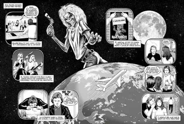 Interior de la novela gráfica sobre Iron Maiden