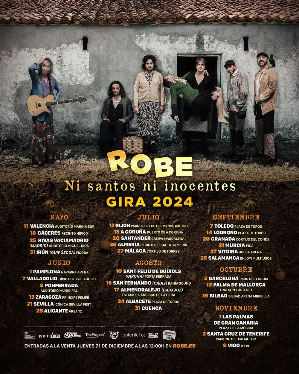 Conciertos de Robe en España en 2024: ciudades, entradas y detalles 6 robe gira 2024 poster jpg