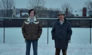Dominic Sessa y Paul Giamatti en Los que se quedan