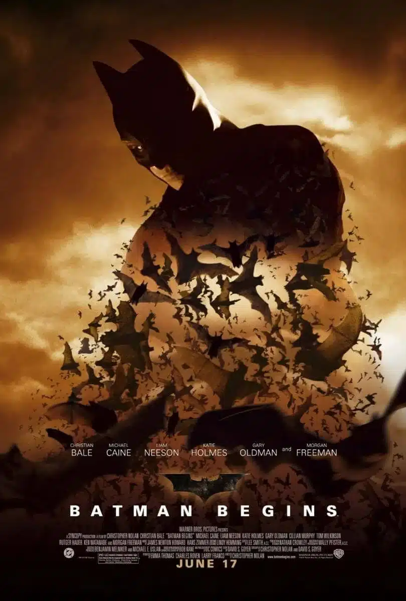 Batman Begins, banda sonora y canciones de la película que inicia la trilogía de El Caballero Oscuro de Christopher Nolan 6 Póster de Batman Begins