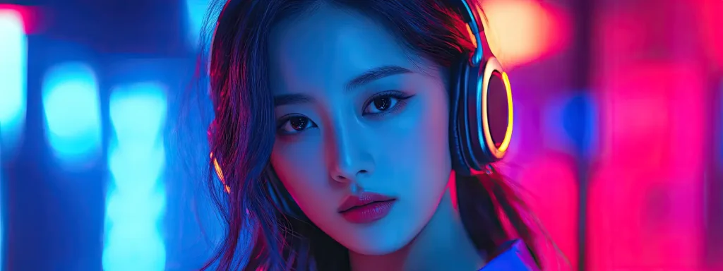 Mujer coreana escuchando música