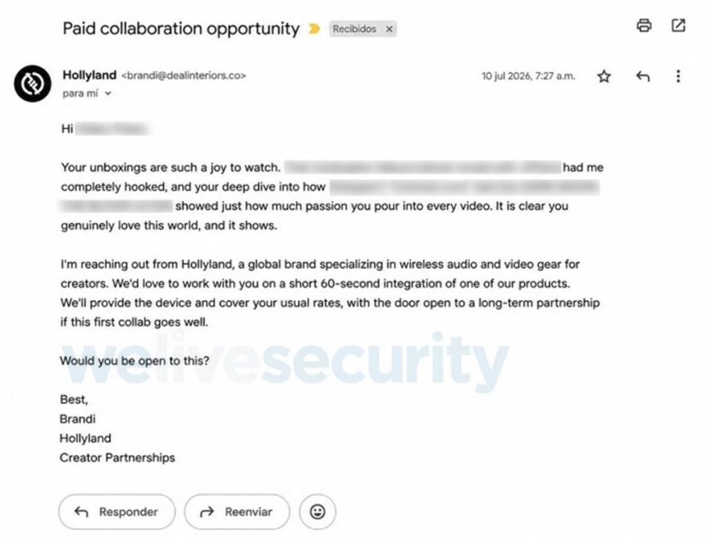 Por medio de falsas colaboraciones toman control de cuentas de YouTube 1 Imagen complementaria C